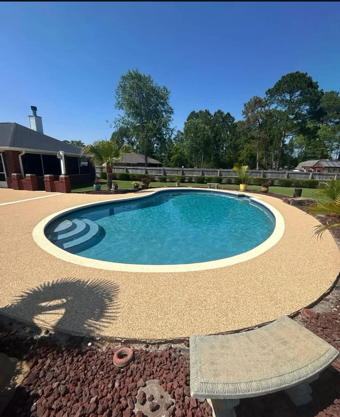 Tan Flake Pool Deck — Residential
