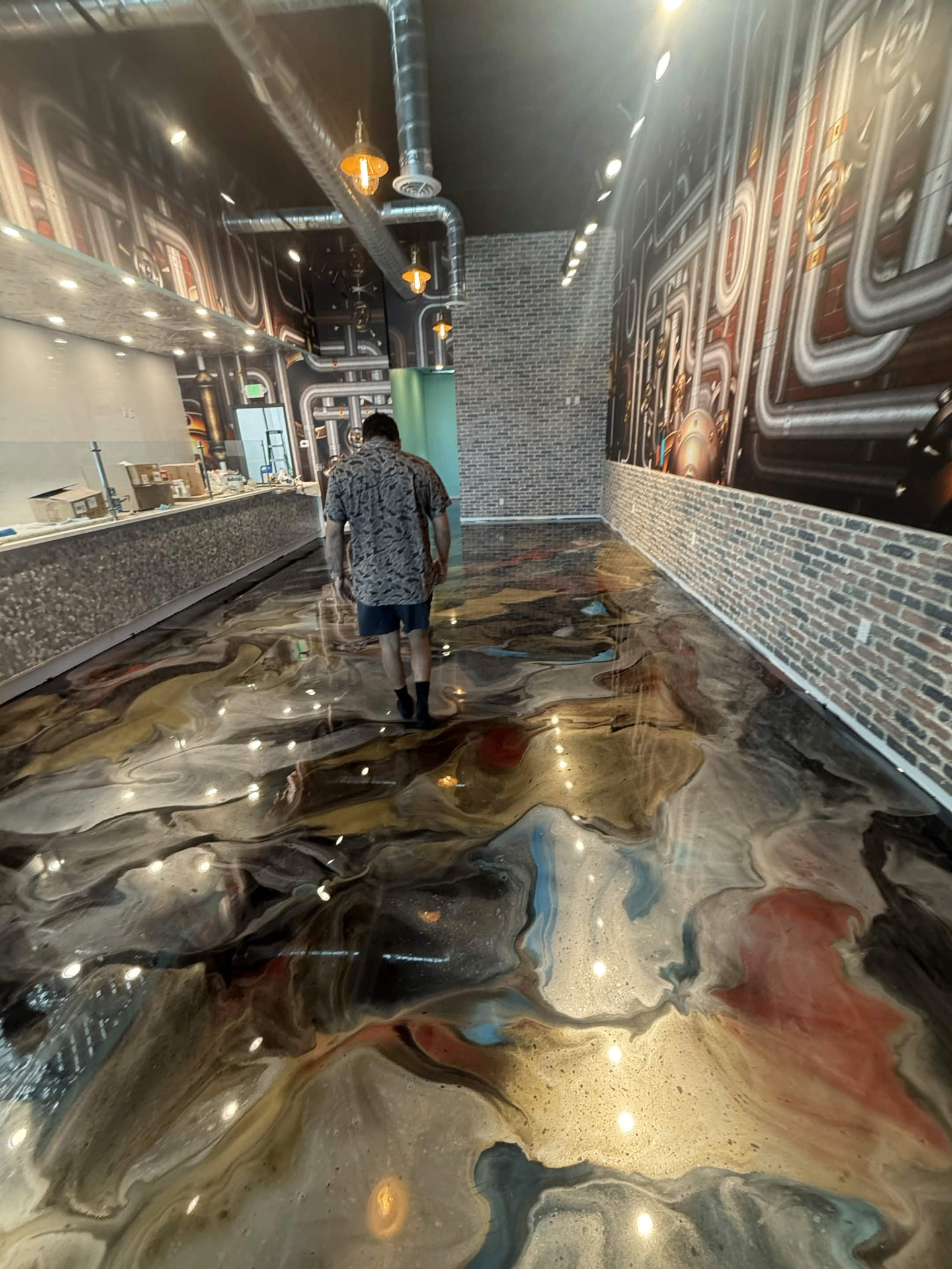 Multi-Color Reflective Metallic Commercial Floor — Odessa