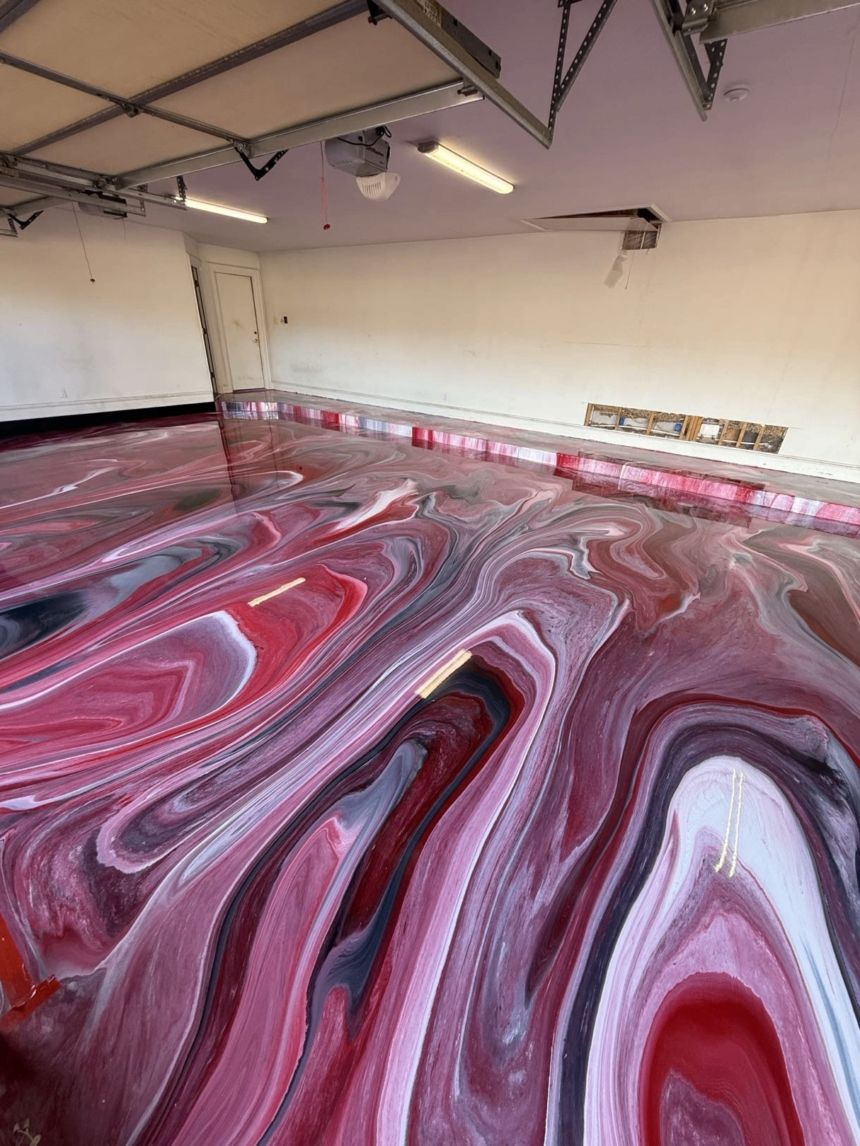 Crimson Tide metallic epoxy finish